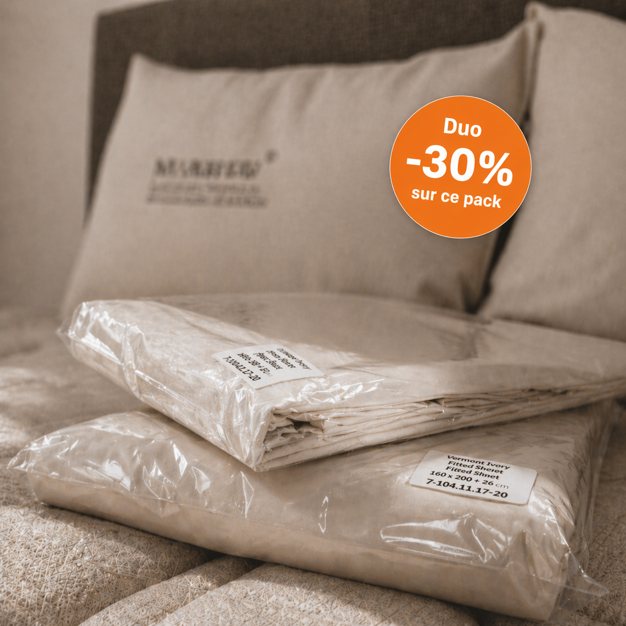 Duo de draps housse PERCALE